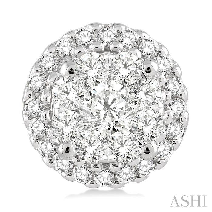 1 Ctw Shine Bright Round Cut Diamond Earrings in 14K White Gold