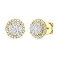 Shine Bright VelOnVal 14K White Gold Diamond Pave Earrings