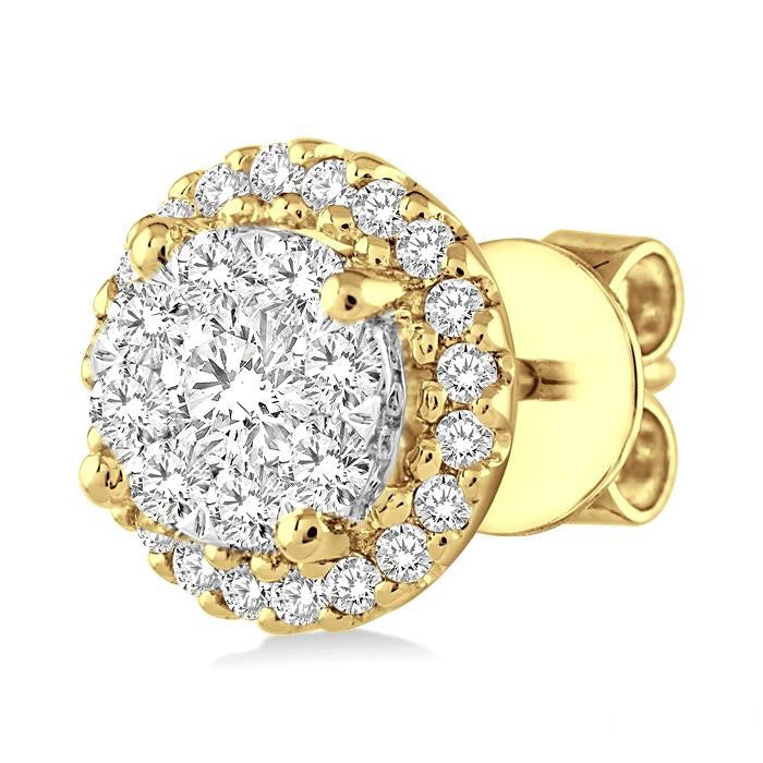 Shine Bright VelOnVal 14K White Gold Diamond Pave Earrings