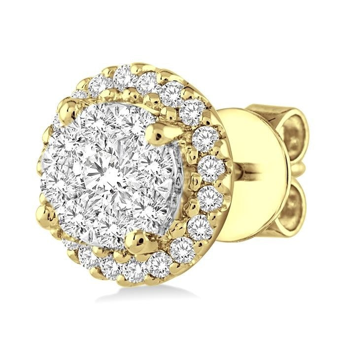 Shine Bright VelOnVal 14K White Gold Diamond Pave Earrings