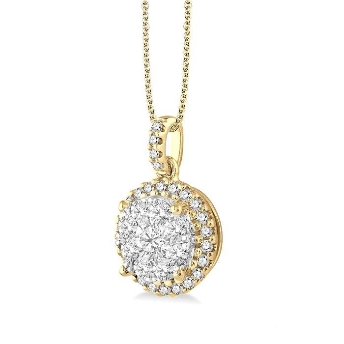 Cyra Tivoli Round Shape Halo Shine Bright Essential Diamond Pendant