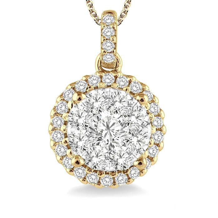 Cyra Tivoli Round Shape Halo Shine Bright Essential Diamond Pendant