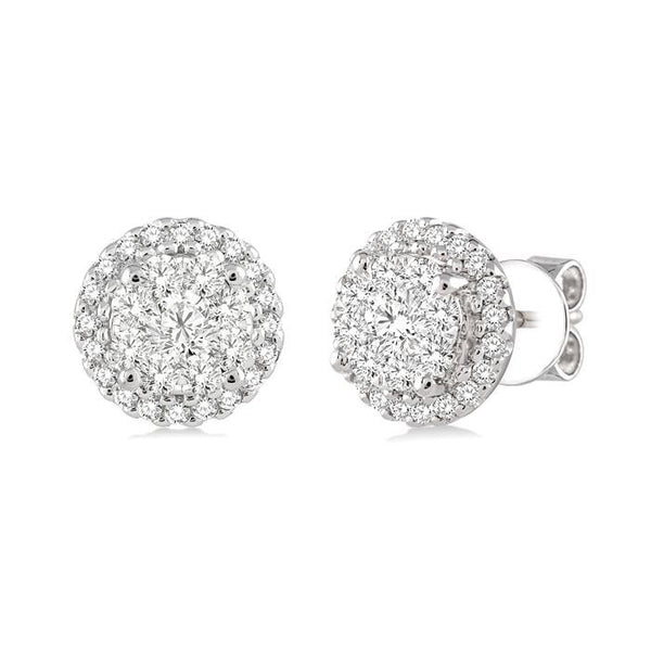1/2 Ctw Shine Bright Round Cut Diamond Earrings in 14K White Gold