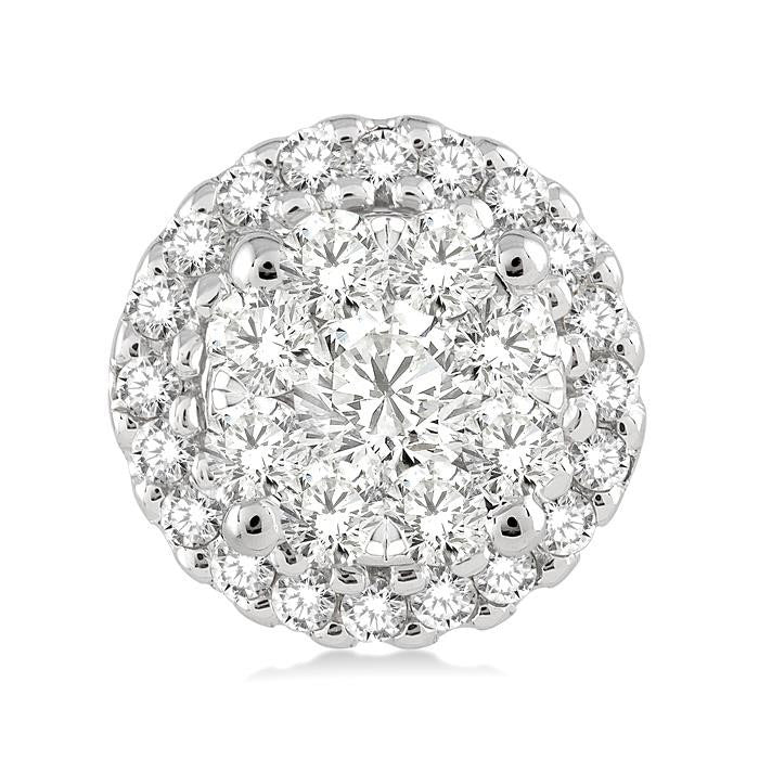 Round Shape Halo Shine Bright Essential Diamond Earrings