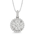 Jasper Echo Round Shape Halo Shine Bright Essential Diamond Pendant