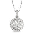 1/2 Ctw Shine Bright Round Cut Diamond Pendant in 14K White Gold with Chain