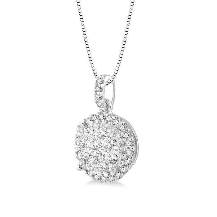 Zenith Juno Round Shape Halo Shine Bright Essential Diamond Pendant