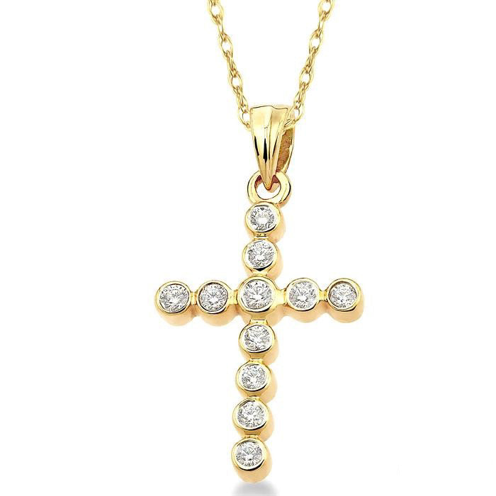 Cross Bezel Set Diamond Fashion Pendant