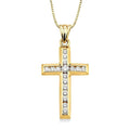 Dione Ophelia Channel Set Cross Diamond Fashion Pendant