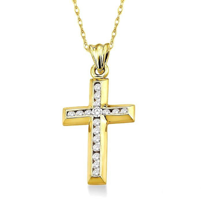 Willow Eclipse Channel Set Cross Diamond Fashion Pendant