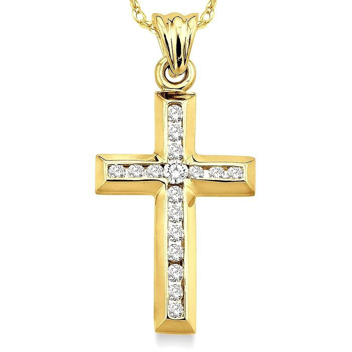 Willow Eclipse Channel Set Cross Diamond Fashion Pendant