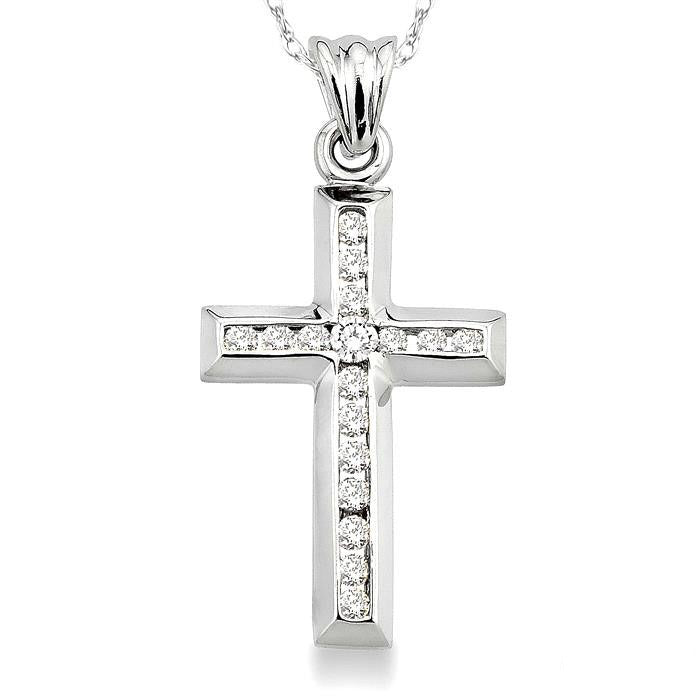 Tansy Isolde Channel Set Cross Diamond Fashion Pendant