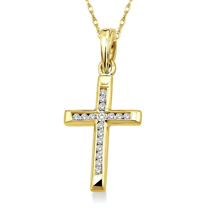 Yvaine Zaira Channel Set Cross Diamond Fashion Pendant