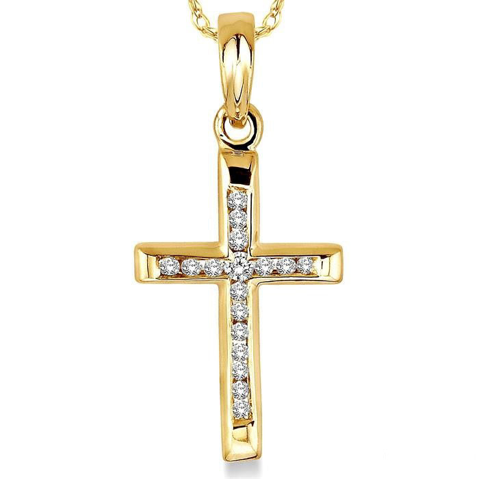 Yvaine Zaira Channel Set Cross Diamond Fashion Pendant