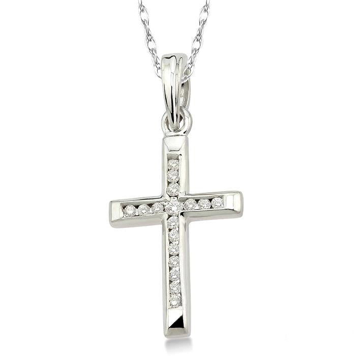 Kestrel Haven Channel Set Cross Diamond Fashion Pendant
