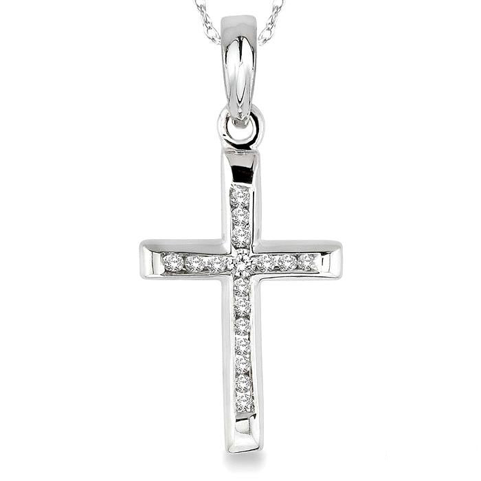 Kestrel Haven Channel Set Cross Diamond Fashion Pendant