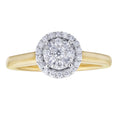 Diamond Round Shaped Cluster Baguette and Round Engagement Ring