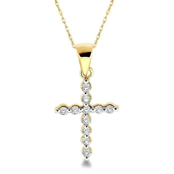 Umber Cypress Cross Petite Diamond Fashion Pendant