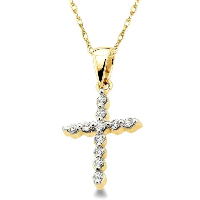 Umber Cypress Cross Petite Diamond Fashion Pendant