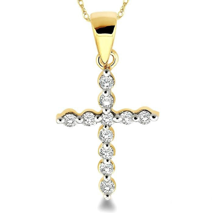 Umber Cypress Cross Petite Diamond Fashion Pendant