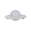 Diamond Round Shaped Cluster Halo Engagement Ring 