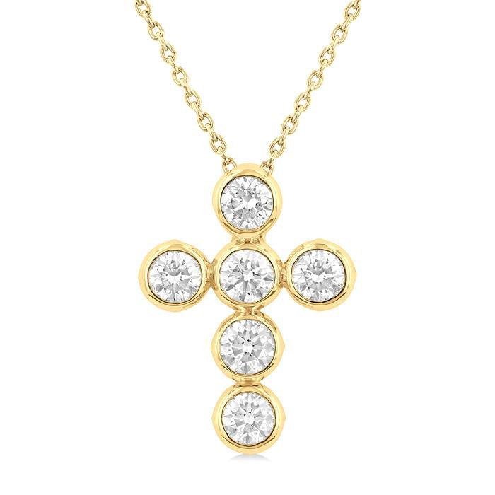 Laurel Nova 6 Stone Bezel Cross Diamond Fashion Pendant