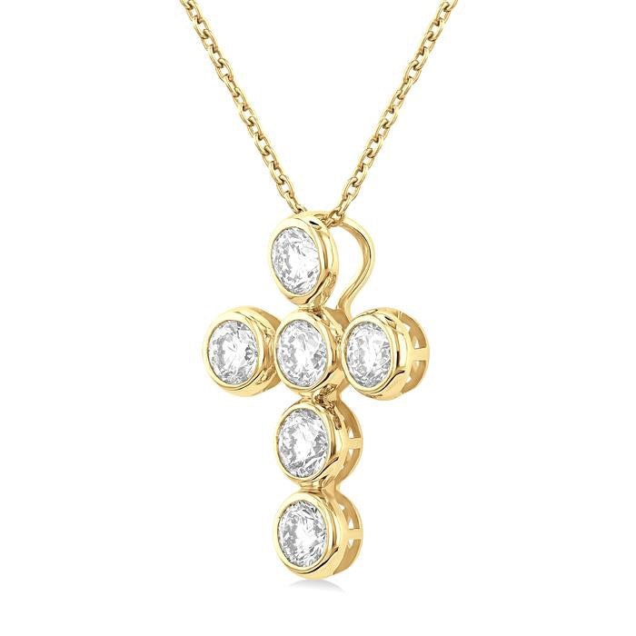 Laurel Nova 6 Stone Bezel Cross Diamond Fashion Pendant
