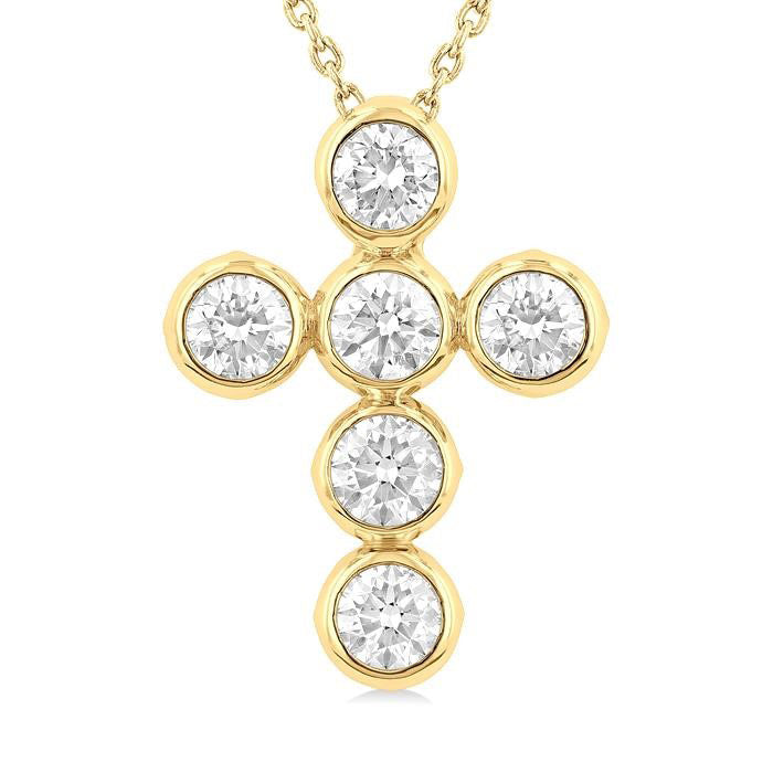 Laurel Nova 6 Stone Bezel Cross Diamond Fashion Pendant