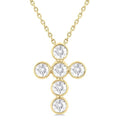 Delphine Oleander 6 Stone Bezel Cross Diamond Fashion Pendant