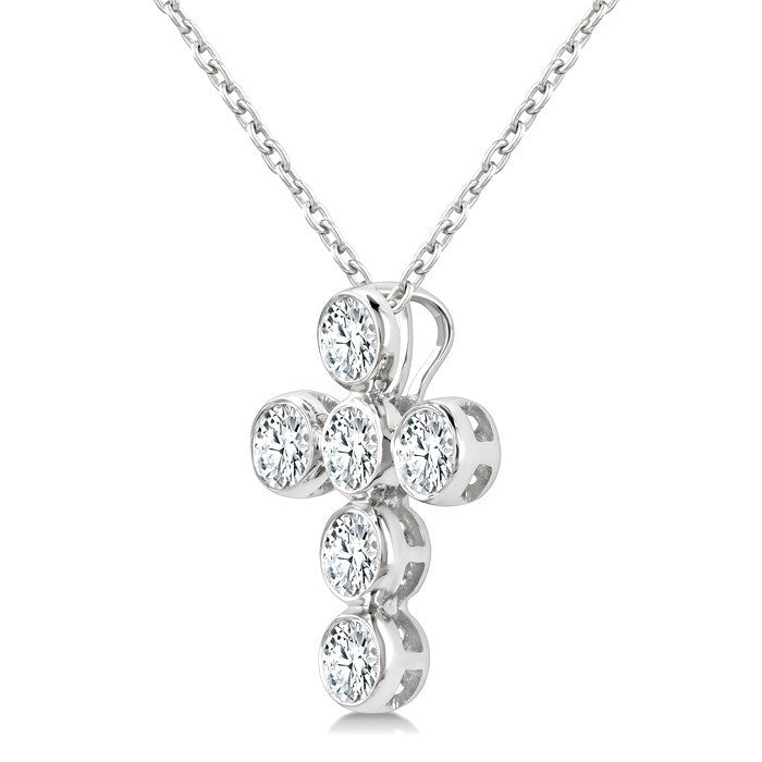 Cypress Hera 6 Stone Bezel Cross Diamond Fashion Pendant