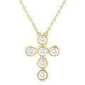 Nimbus Grandeur 6 Stone Bezel Cross Diamond Fashion Pendant