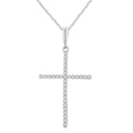 1/10 Ctw Cross Round Cut Diamond Fashion Pendant With Chain in 10K White Gold
