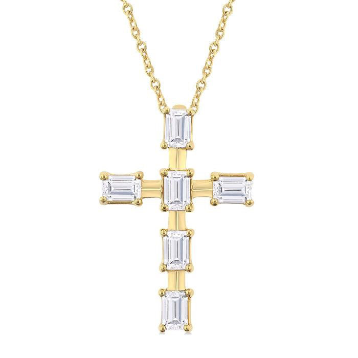 Symphony Jasper Cross Diamond Fashion Pendant