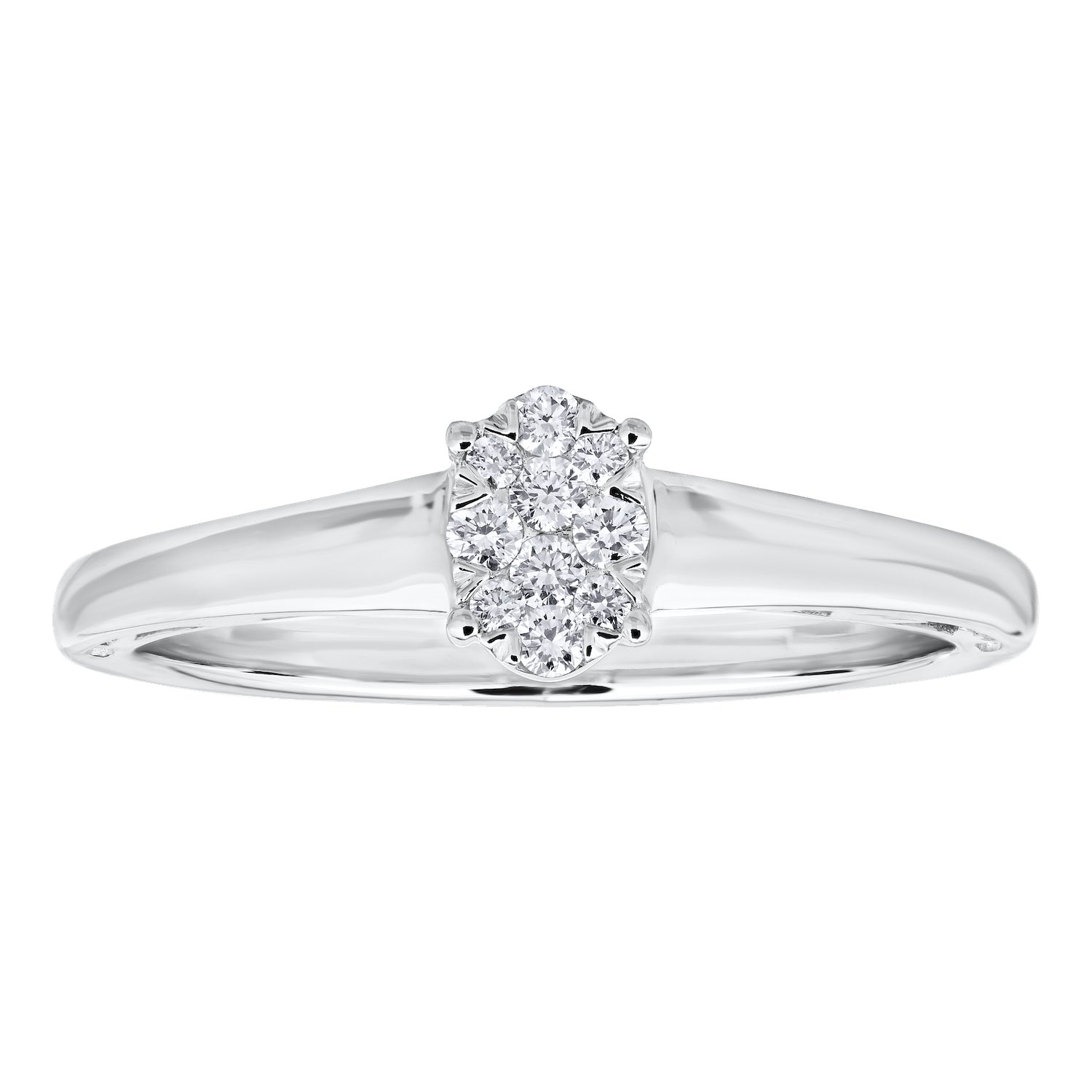 Diamond Oval Shaped Cluster Engagement Ring