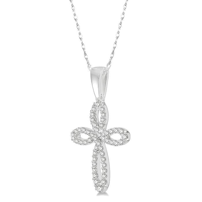 Fen Felina Cross Diamond Fashion Pendant