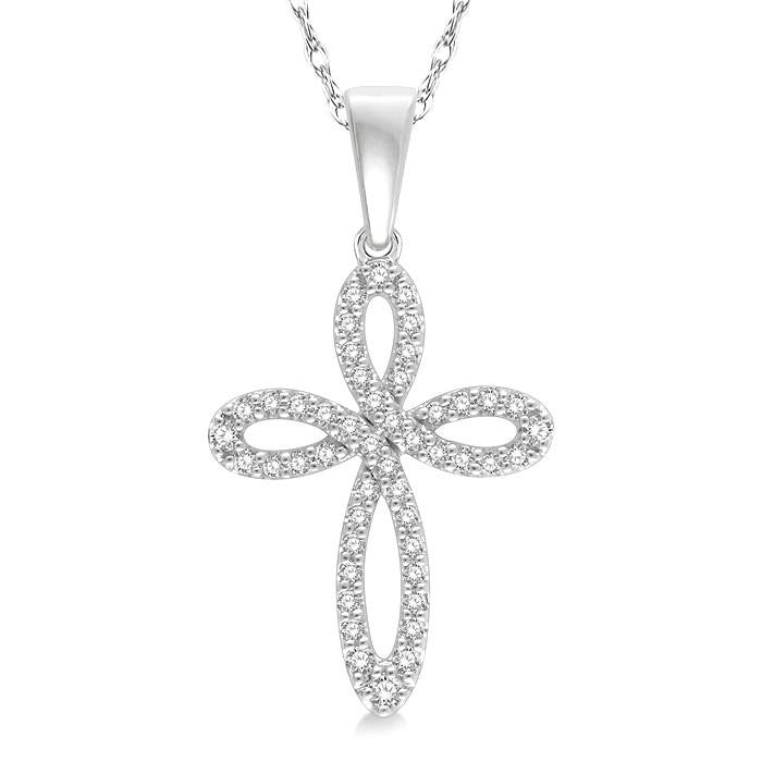 Fen Felina Cross Diamond Fashion Pendant