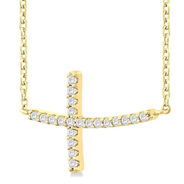 Zenith Raven Sideway Cross Petite Diamond Fashion Pendant