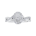 Diamond Oval Shaped Halo Cluster With Twisted Shank Engagement Ring