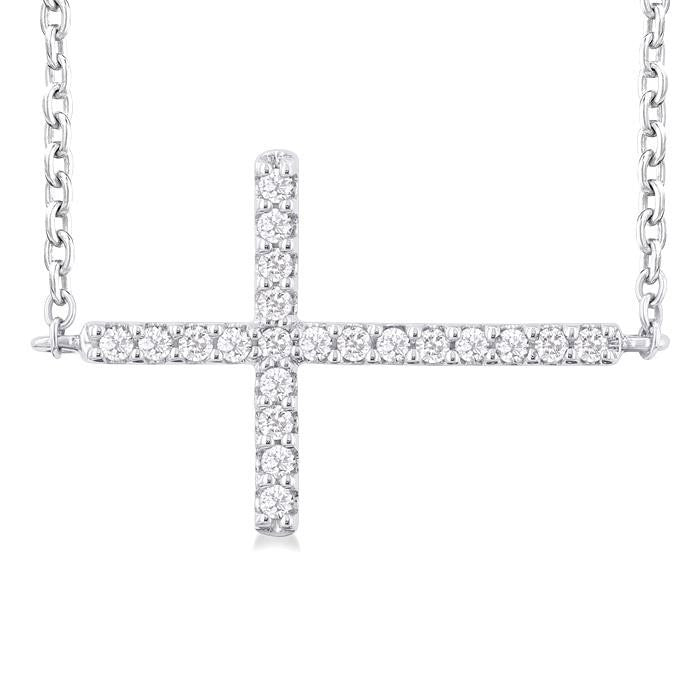 Isolde Umbria Sideway Cross Petite Diamond Fashion Pendant
