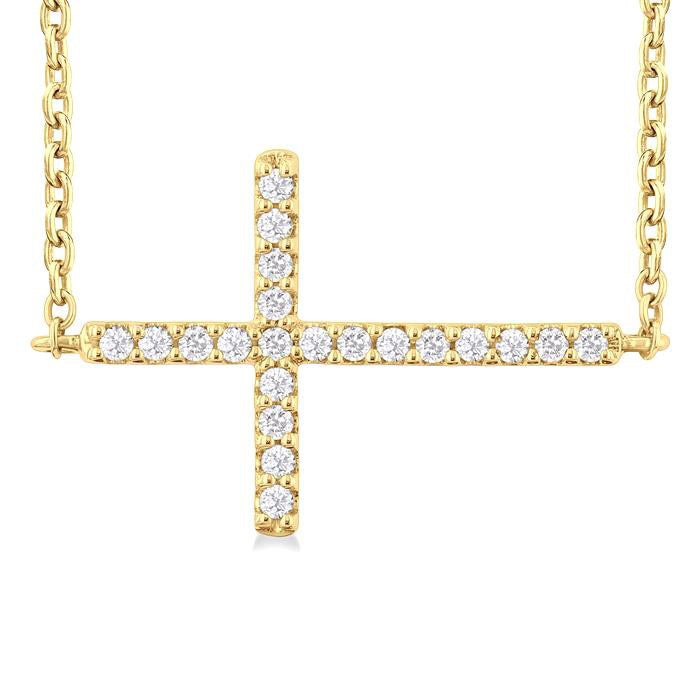 Zaira Harbor Sideway Cross Petite Diamond Fashion Pendant