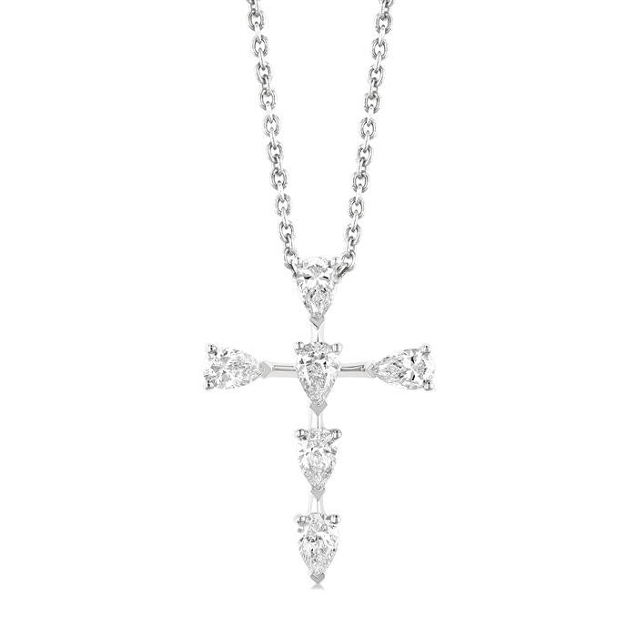 Dione Imperial Pear Shape 6 Stone Cross Diamond Fashion Pendant