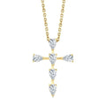 1/2 Ctw Cross 6-Stone Pear Cut Diamond Fashion Pendant With Chain in 14K Yellow Gold