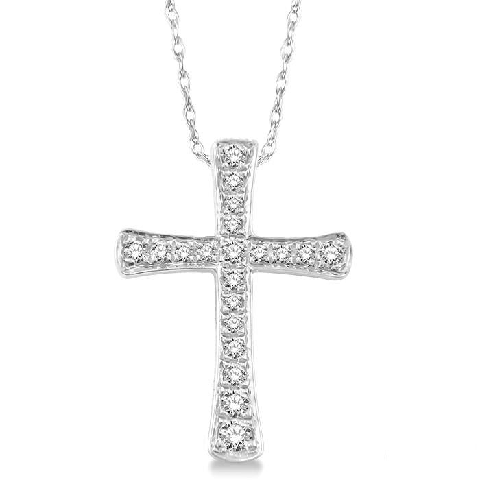 Veralune Diamond Cross Pendant in 14K White Gold