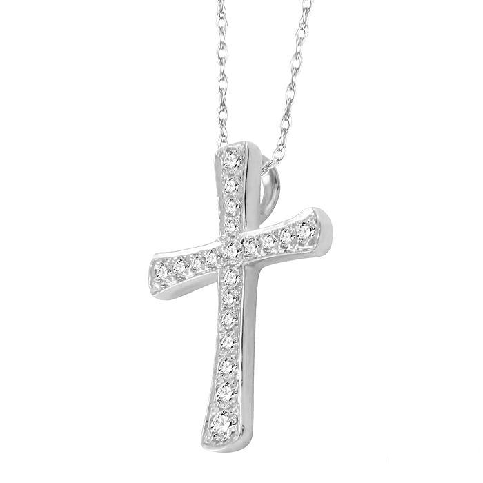 Veralune Diamond Cross Pendant in 14K White Gold