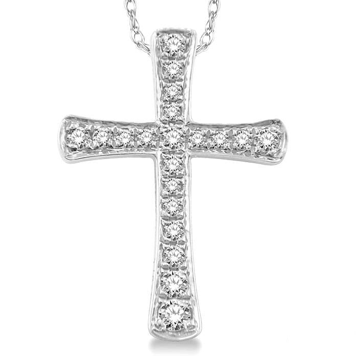Veralune Diamond Cross Pendant in 14K White Gold
