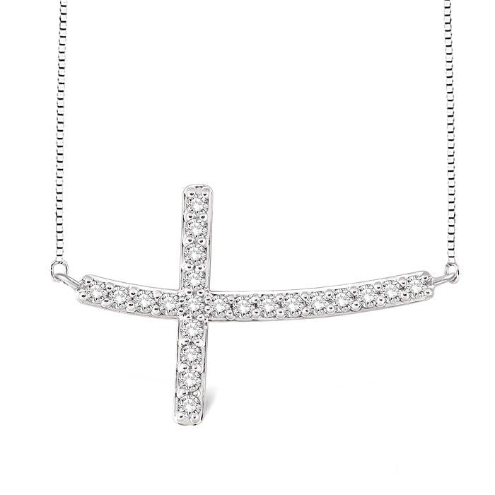 Nyx Solstice Sideway Cross Diamond Fashion Pendant