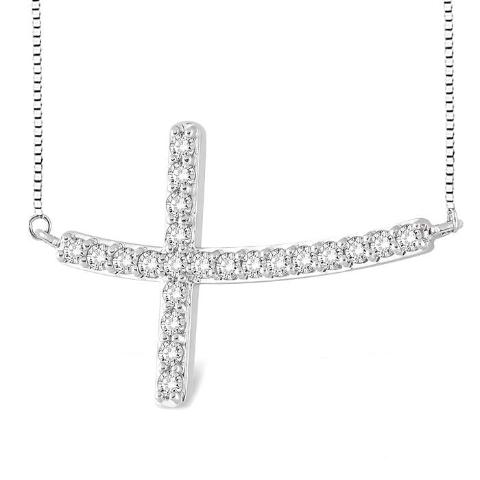 Nyx Solstice Sideway Cross Diamond Fashion Pendant