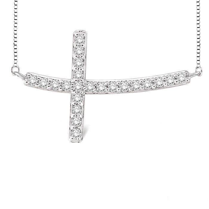 Nyx Solstice Sideway Cross Diamond Fashion Pendant