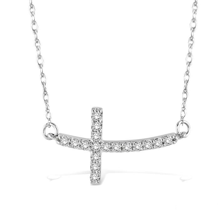 Zenith Aria Sideway Cross Diamond Fashion Pendant