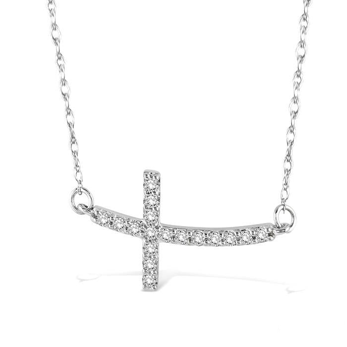 Zenith Aria Sideway Cross Diamond Fashion Pendant
